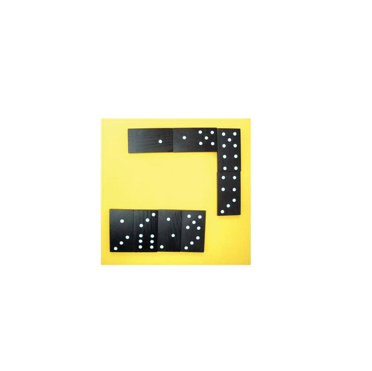 Wood Oversized Domino Set black with white dots. A great contrast for people who are low vision and or visually impaired.