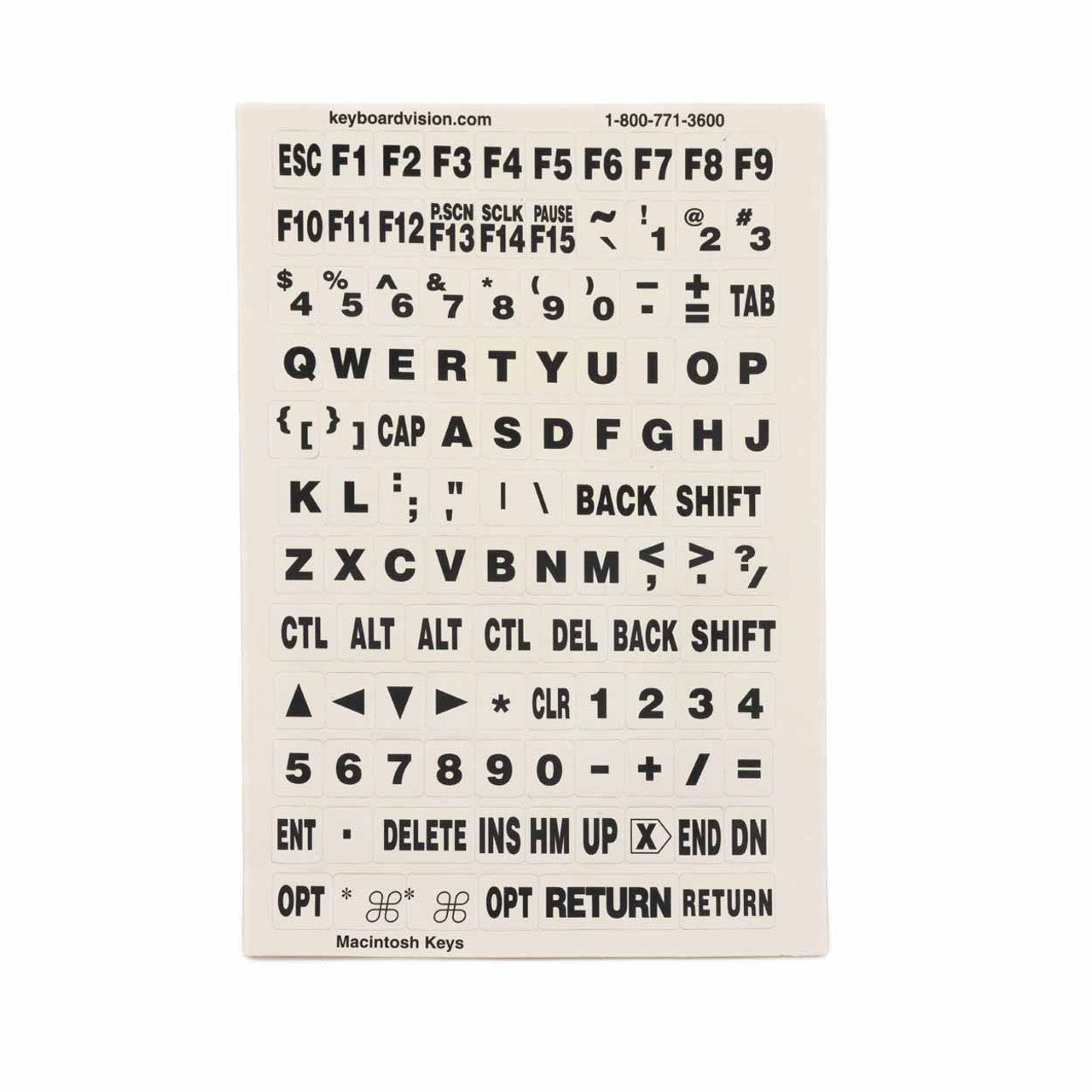 Computer Keyboard Stick-Ons Black On Beige